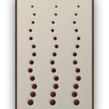 Pebble Rain akoestisch viltpaneel met kastanjebruine (wenge) baklijst, vrijstaand
