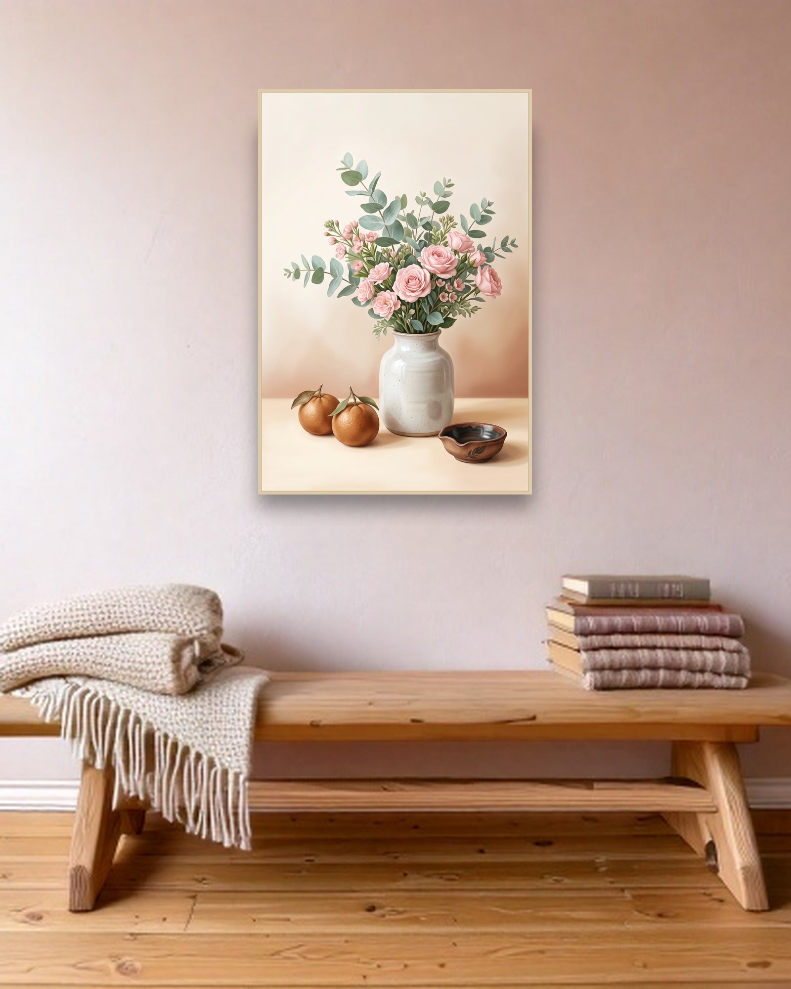 Petal Vessel ambiance avec cadre en bois clair dans un intérieur scandinave