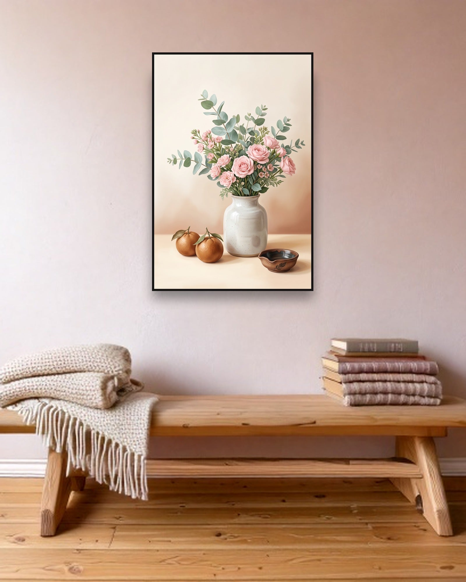 Petal Vessel ambiance avec cadre caisse noir dans un intérieur scandinave