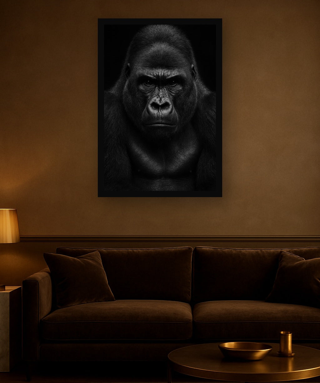 Quiet Kin interieur mockup met zwarte lijst