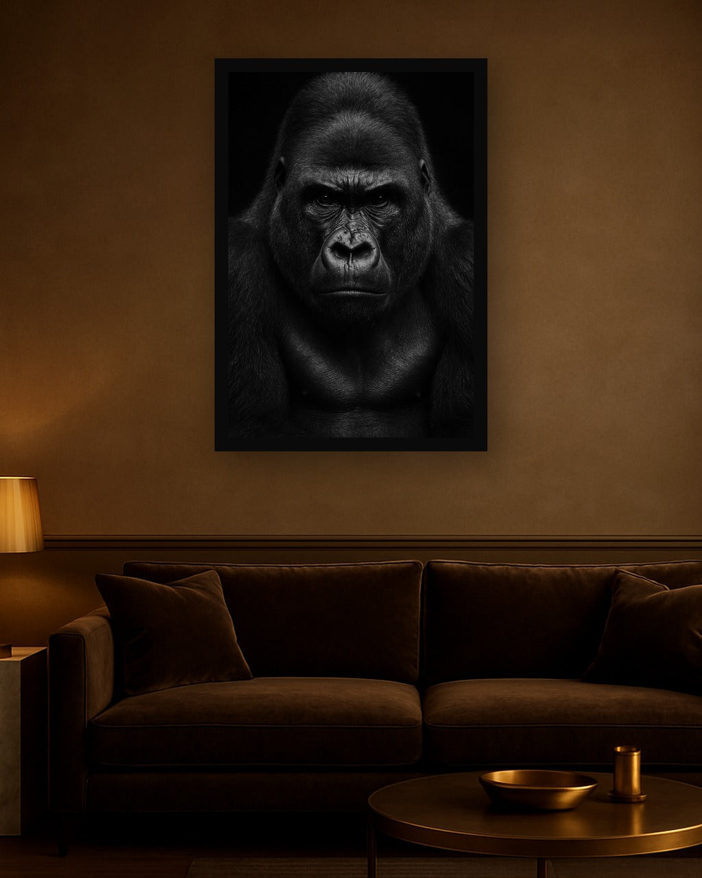 Quiet Kin interieur mockup met zwarte lijst