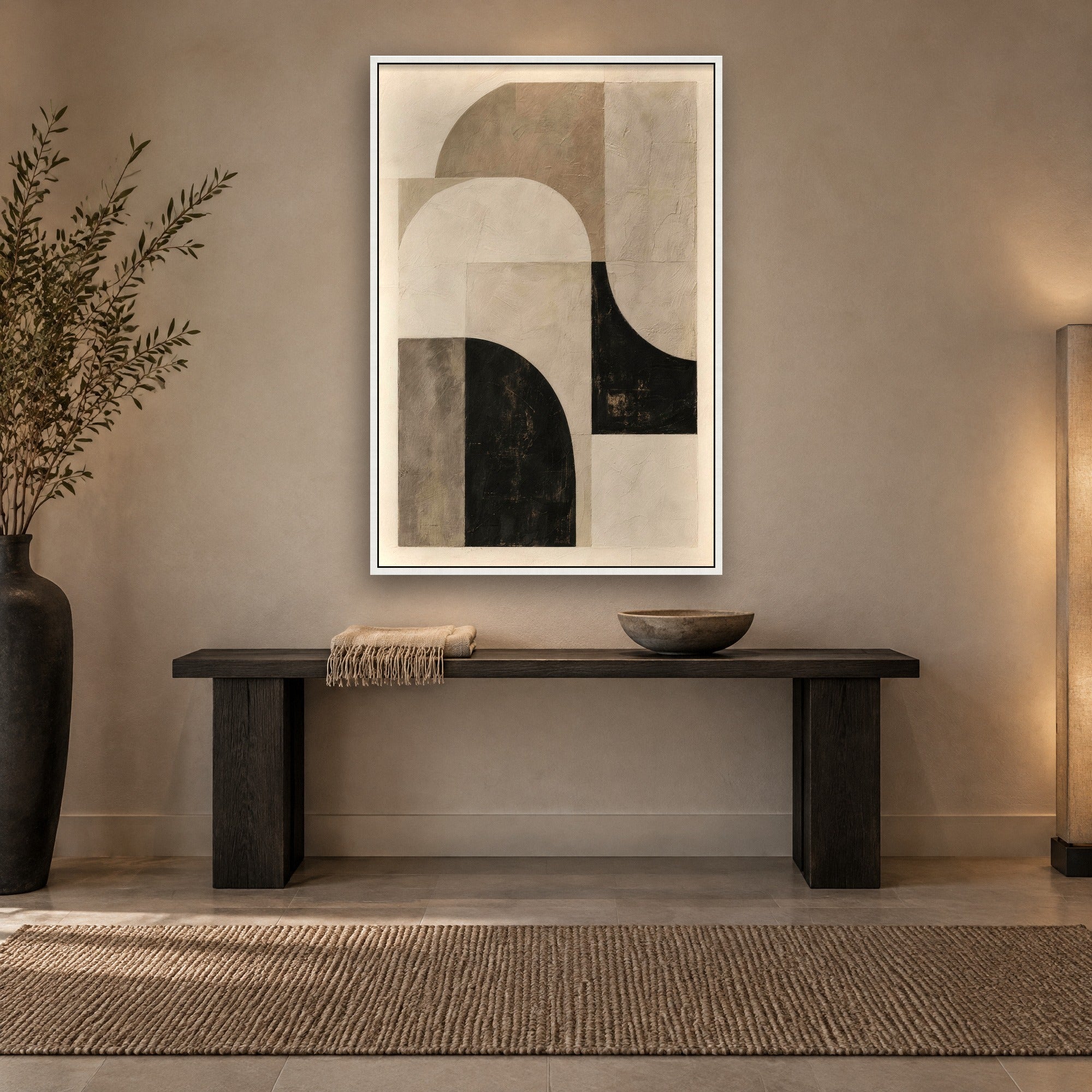 Quiet Portals sfeerbeeld met witte baklijst in een hal