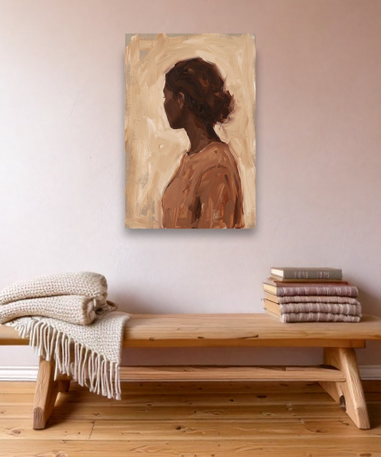 Quiet Silhouette sfeerbeeld zonder lijst in Scandinavisch interieur