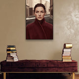 Red Coat ambiance avec cadre caisse noir dans un intérieur de luxe moderne