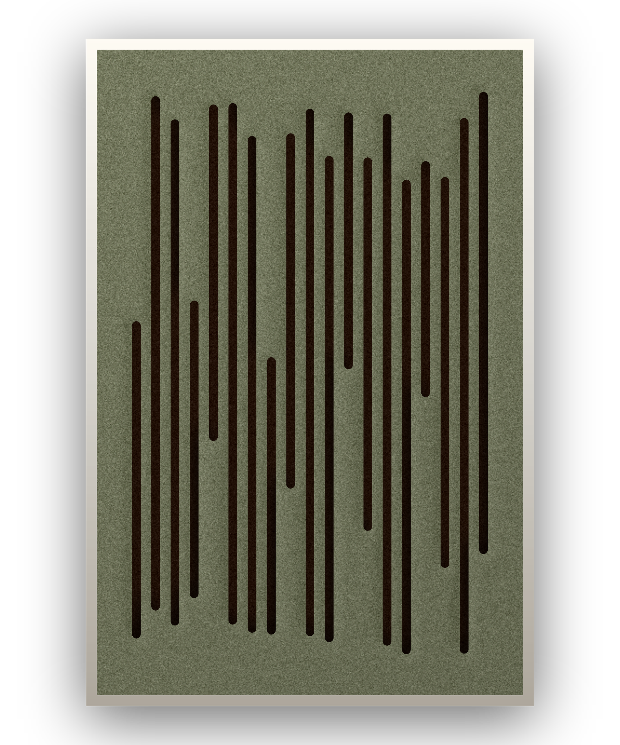 Reed Lines akoestisch viltpaneel met witte baklijst, vrijstaand