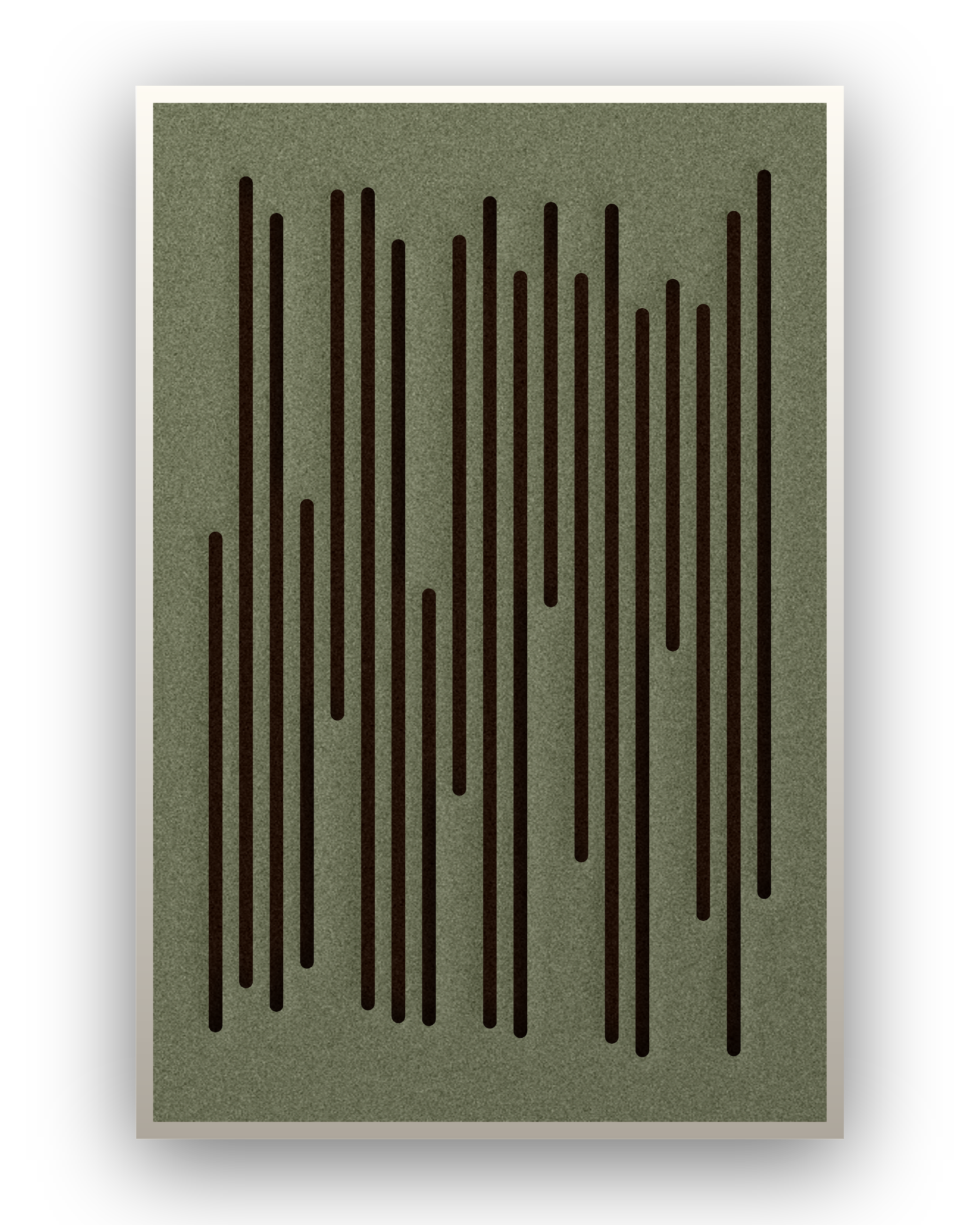 Reed Lines akoestisch viltpaneel met witte baklijst, vrijstaand