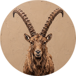 Alpine Crown, rond kunstwerk op dibond van Wandkraft, Wildlife