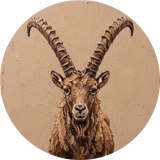 Alpine Crown, rond kunstwerk op dibond van Wandkraft, Wildlife