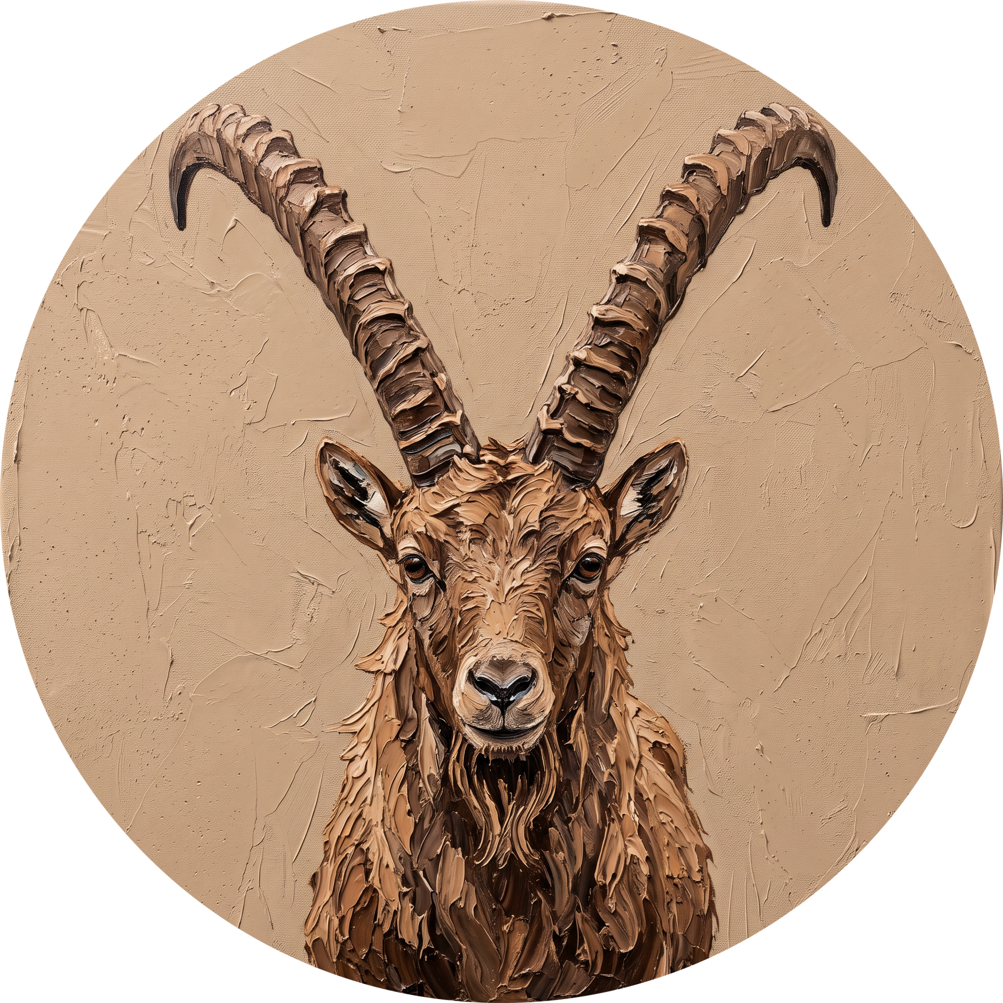 Alpine Crown, rond kunstwerk op dibond van Wandkraft, Wildlife