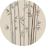 Bamboo Hush, rond kunstwerk op dibond van Wandkraft, Land of the Rising Sun