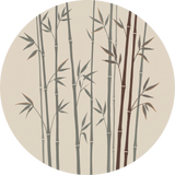 Bamboo Hush, rond kunstwerk op dibond van Wandkraft, Land of the Rising Sun