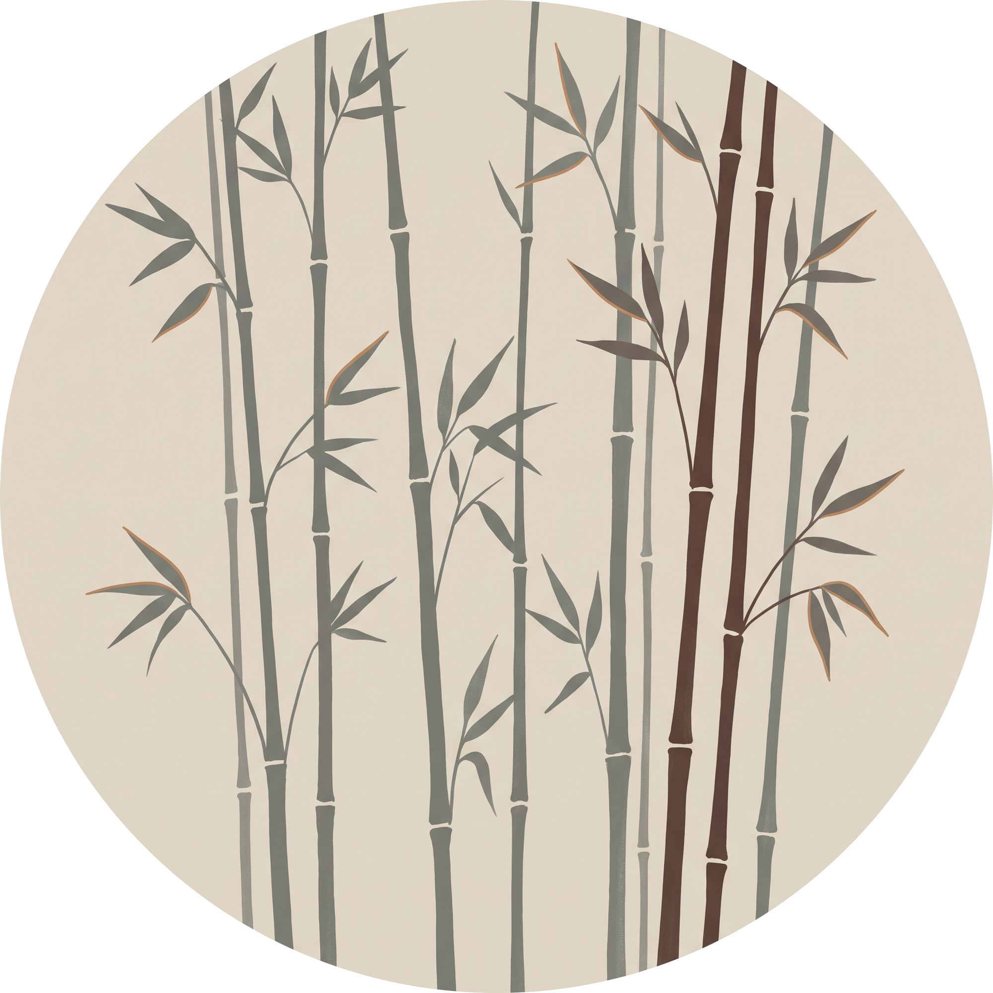 Bamboo Hush, rond kunstwerk op dibond van Wandkraft, Land of the Rising Sun