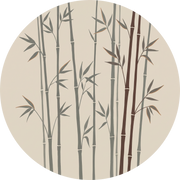Bamboo Hush, rond kunstwerk op dibond van Wandkraft, Land of the Rising Sun