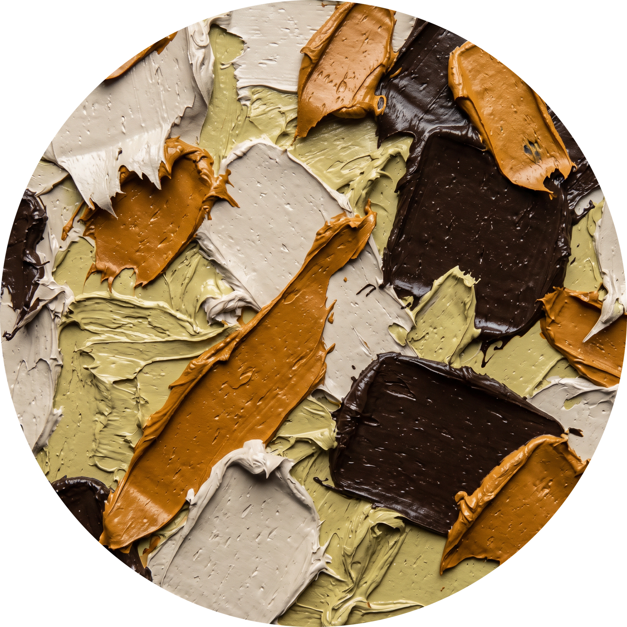 Clove Rhapsody, rundes Kunstwerk auf Dibond von Wandkraft, Structure Art