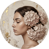Hydrangea Veil, rond kunstwerk op dibond van Wandkraft, Faces