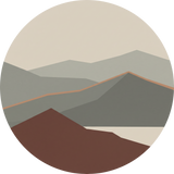 Morning Fold, rond kunstwerk op dibond van Wandkraft, Land of the Rising Sun