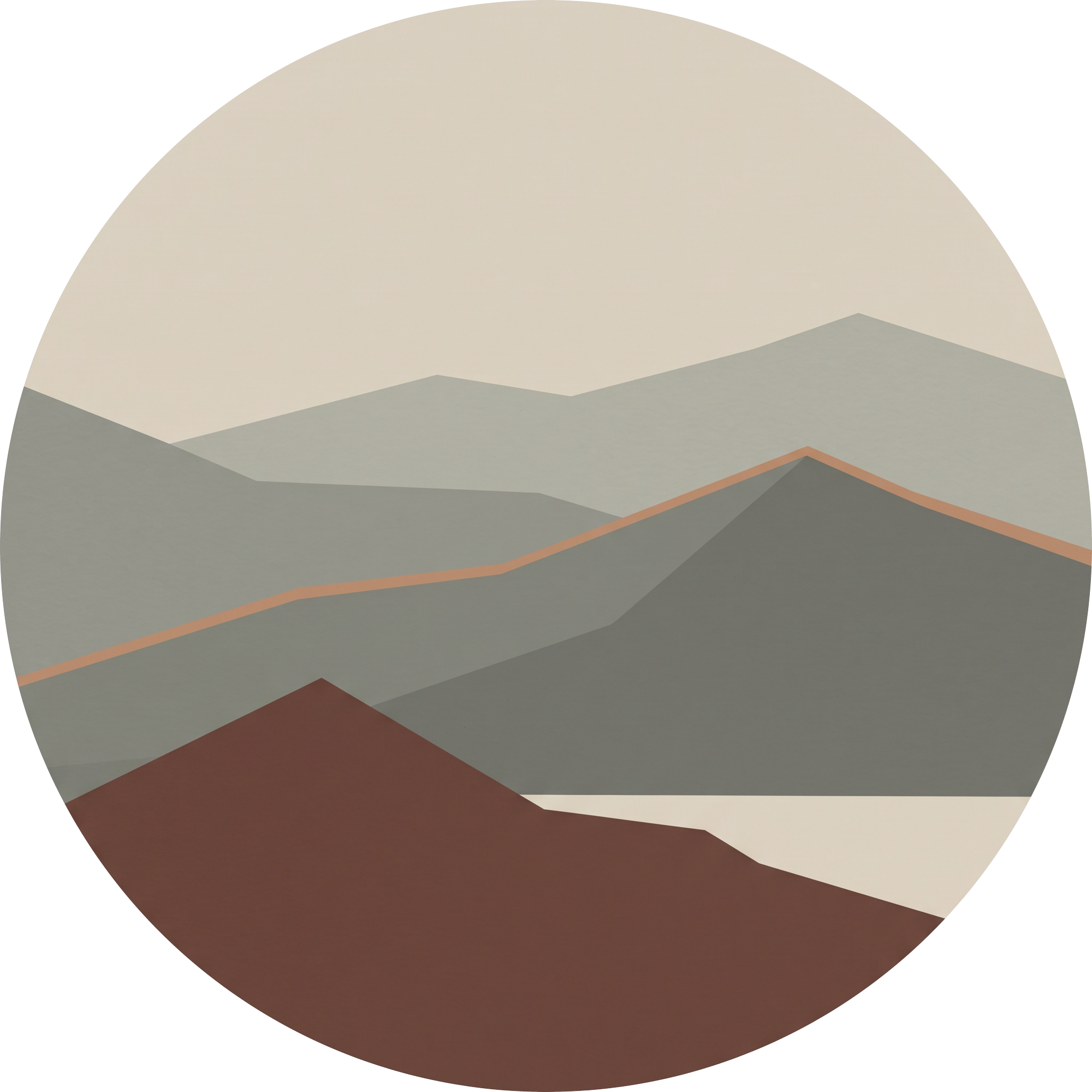 Morning Fold, rond kunstwerk op dibond van Wandkraft, Land of the Rising Sun