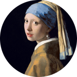Pearl Glance, rond kunstwerk op dibond van Wandkraft, Dutch Masters