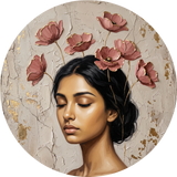 Poppy Solace, rond kunstwerk op dibond van Wandkraft, Faces