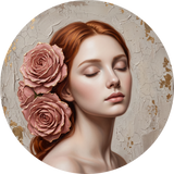 Rose Murmur, rond kunstwerk op dibond van Wandkraft, Faces