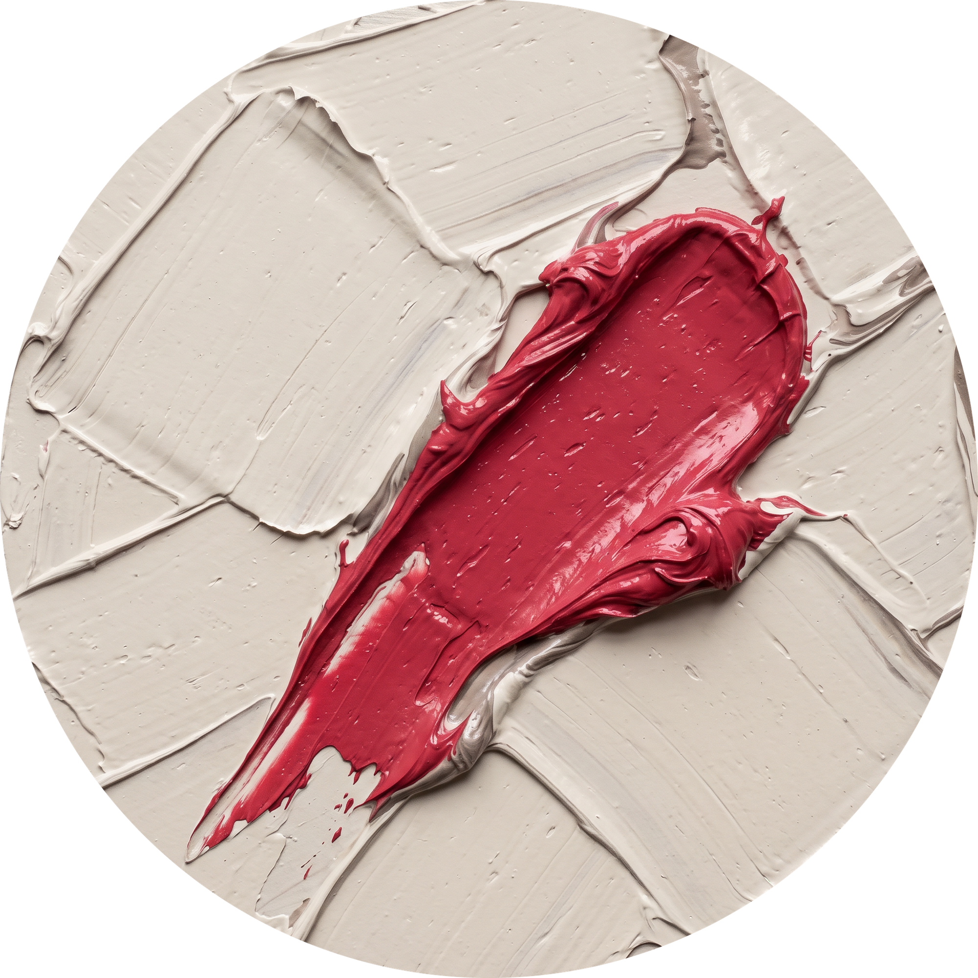 Ruby Overture, rond kunstwerk op dibond van Wandkraft, Structure Art