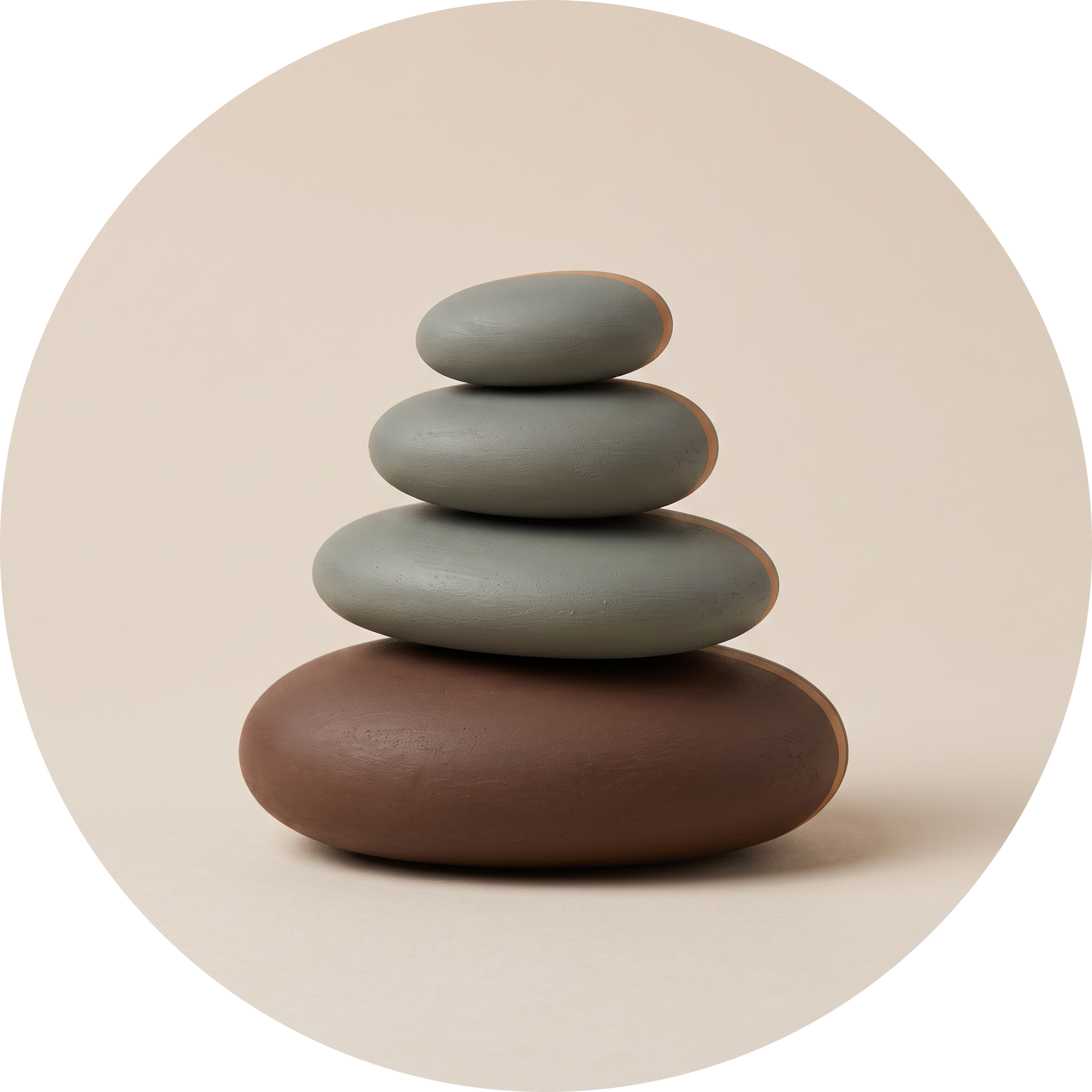 Stone Balance, rond kunstwerk op dibond van Wandkraft, Land of the Rising Sun
