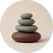 Stone Balance, rundes Kunstwerk auf Dibond von Wandkraft, Land of the Rising Sun