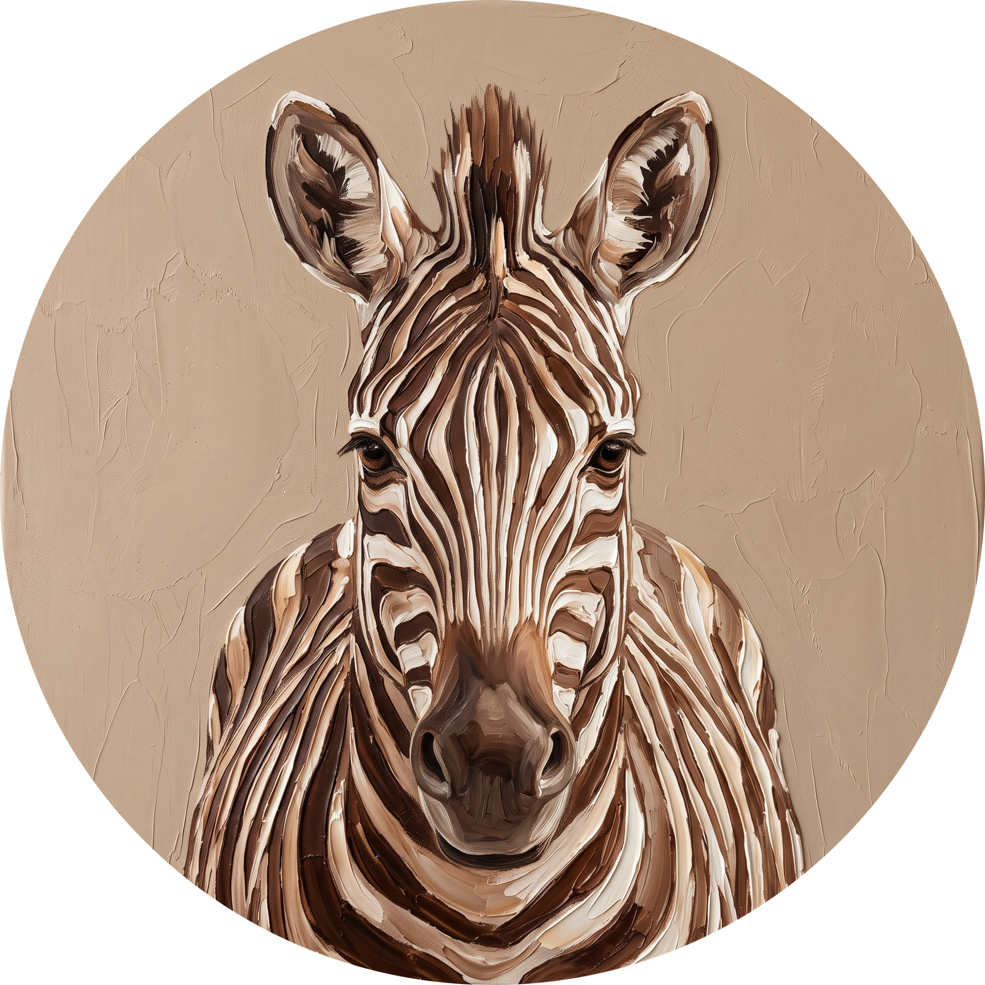 Striped Silence, rond kunstwerk op dibond van Wandkraft, Wildlife