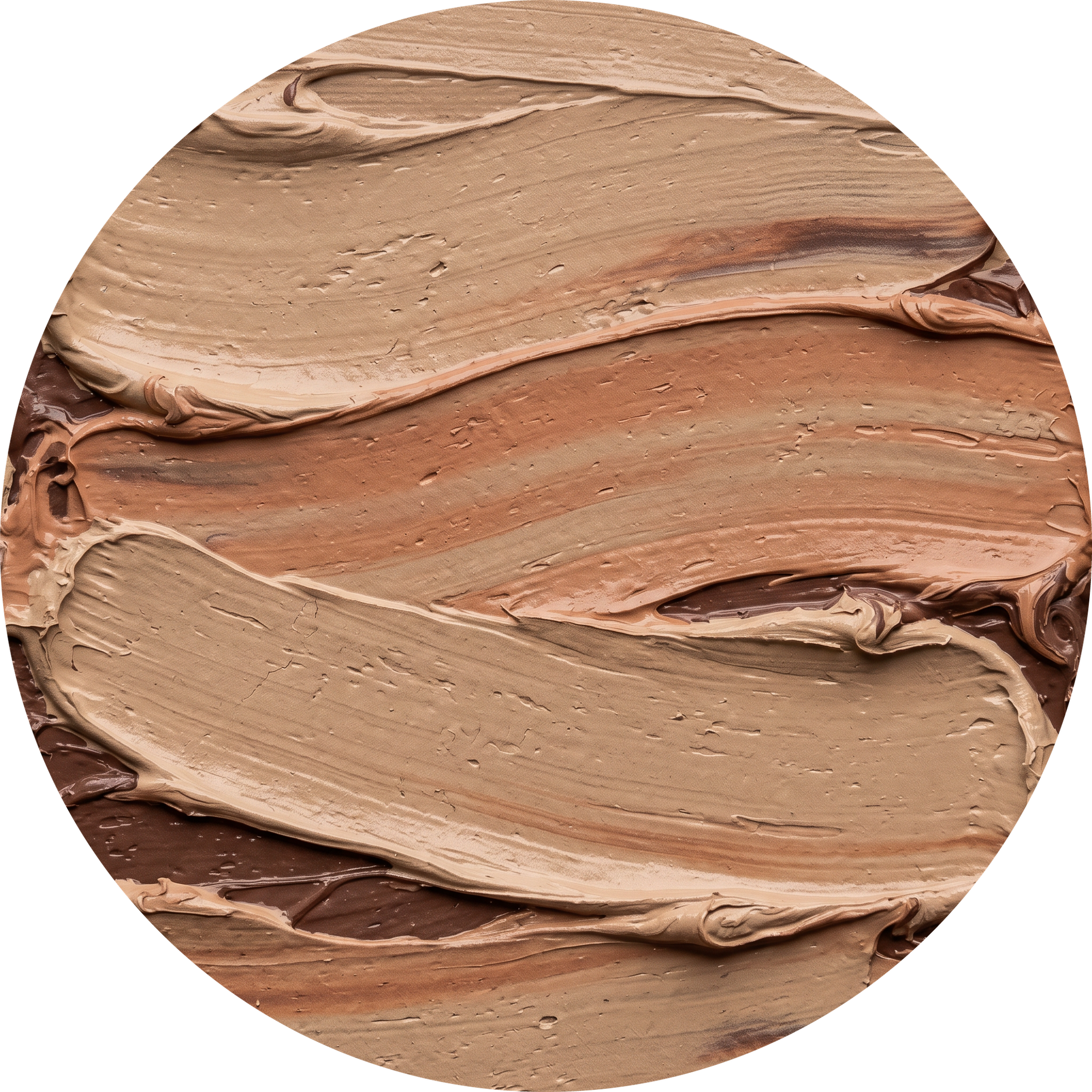 Terracotta Etude, rond kunstwerk op dibond van Wandkraft, Structure Art