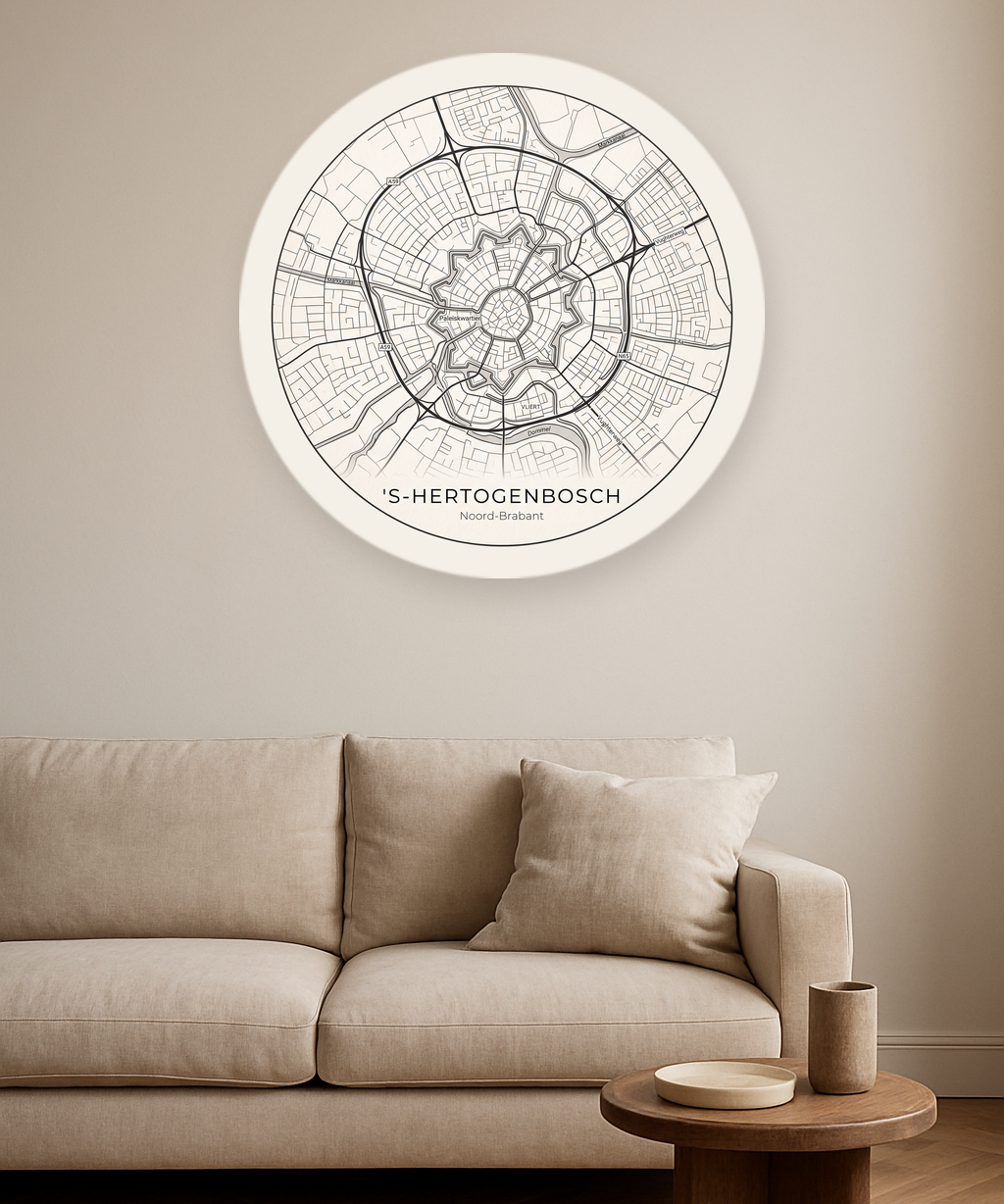 's-Hertogenbosch stadskaart in interieur