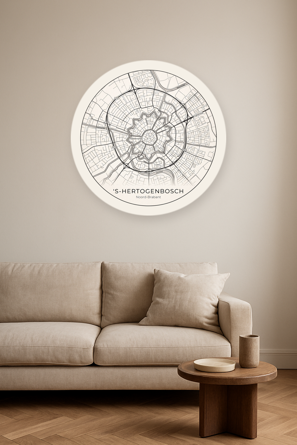 's-Hertogenbosch stadskaart in interieur