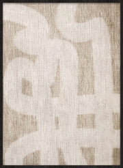 Wandkraft Wanddekoration: Beiger und cremefarbener Teppich mit abstrakten, überlappenden Formen und sichtbarer gewebter Textur, stilvoll und modern. für ein stilvolles Interieur