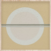 Décoration murale Wandkraft : Œuvre murale beige en relief, cercle blanc et ligne grise, design minimaliste, cadre en bois clair. pour un intérieur élégant