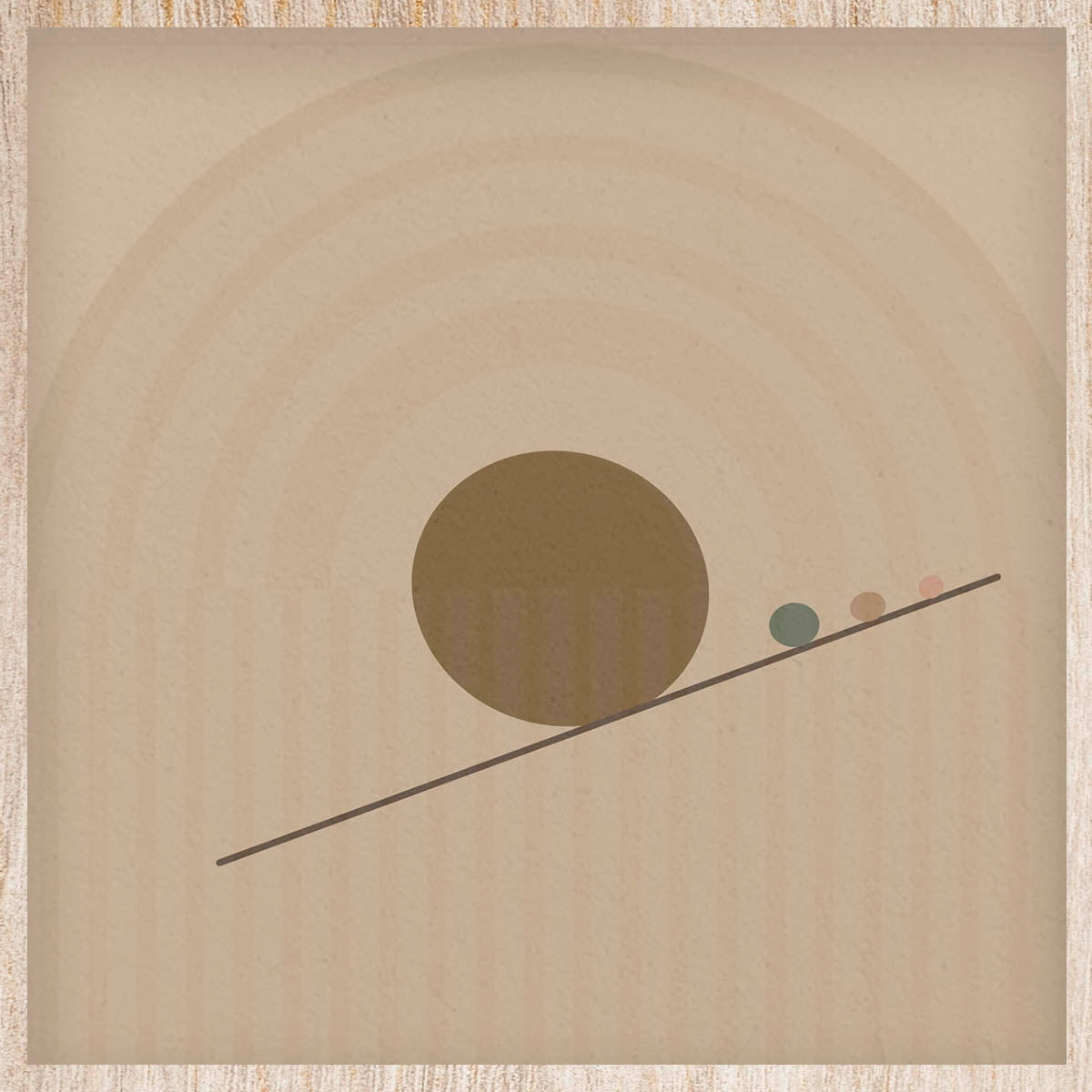 Rolling Balls Walldecoration Wandkraft Baklijst Blank