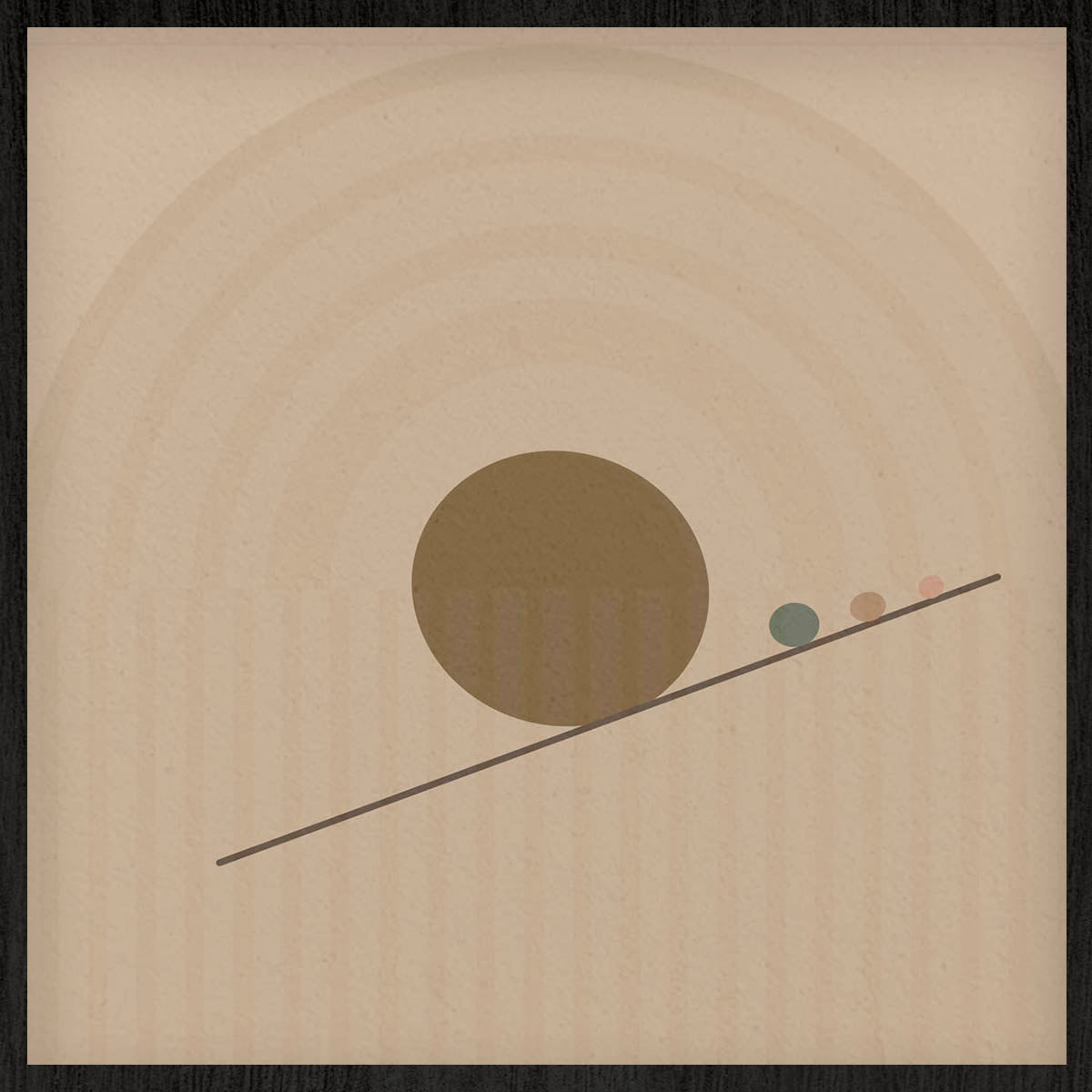 Rolling Balls Walldecoration Wandkraft Baklijst Zwart