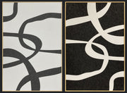 Décoration murale Wandkraft : Wandkraft Feltro Acustico 001 : deux panneaux muraux abstraits à bordure dorée, feutre acoustique, design moderne. pour un intérieur élégant