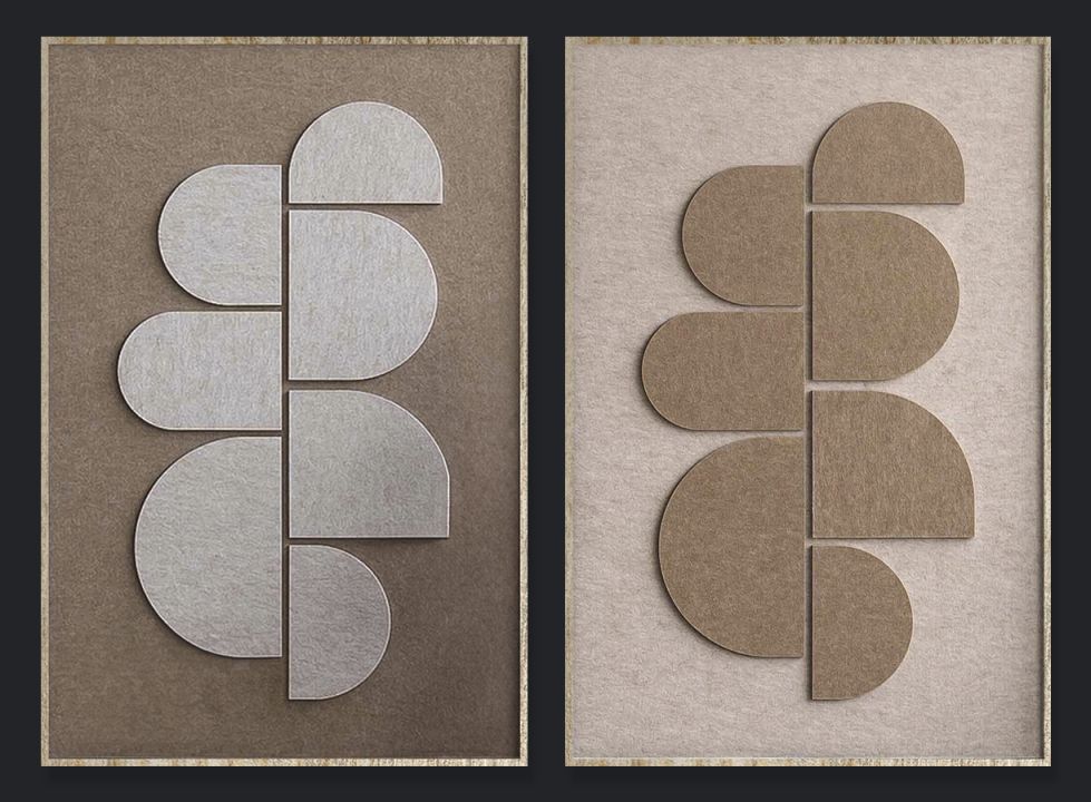 Feltro Acustico 002 Set Walldecoration Wandkraft 80x120 cm Baklijst Blank