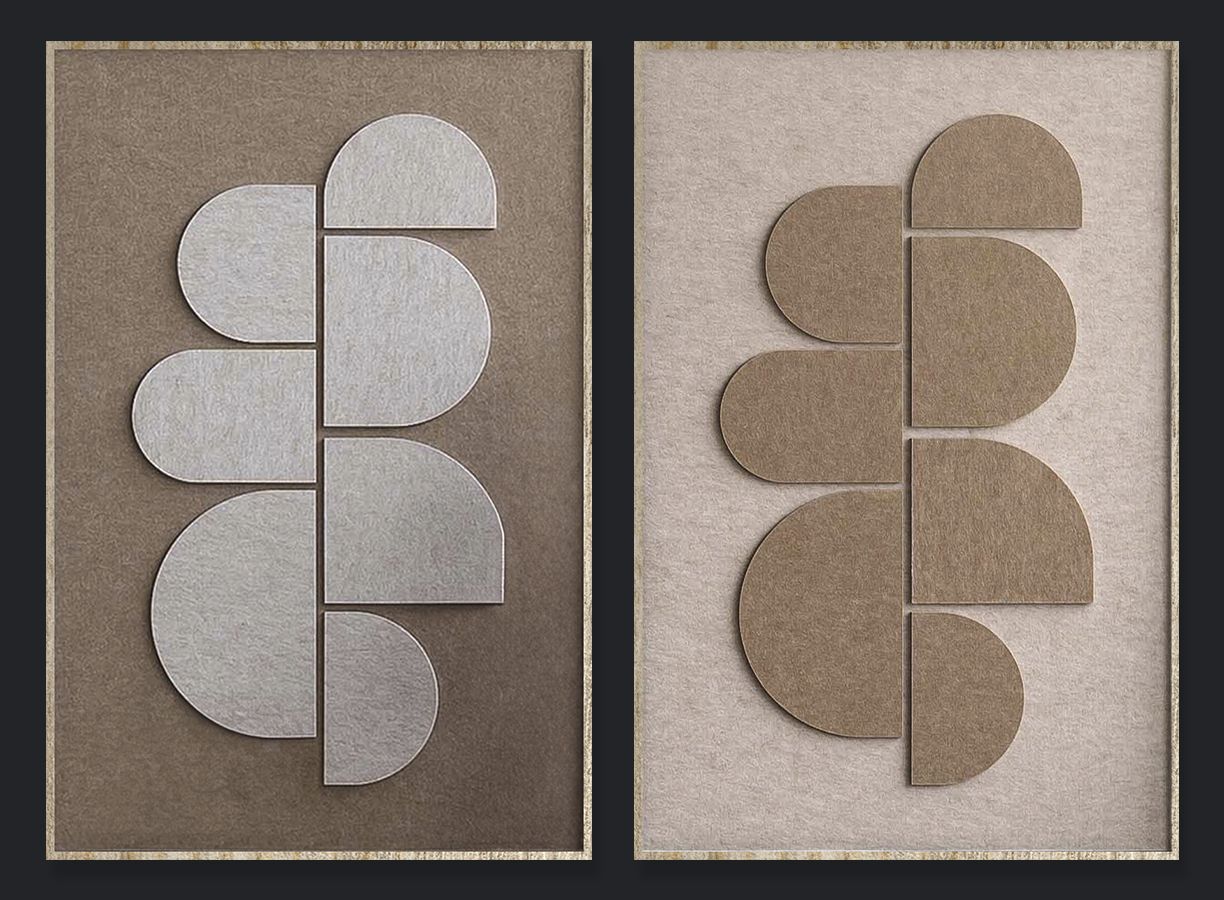 Stacked Ovals Set Walldecoration Wandkraft Baklijst blank