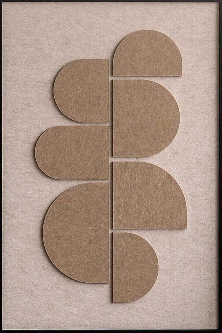 Feltro Acustico 002 Walldecoration Wandkraft Baklijst Zwart Beige