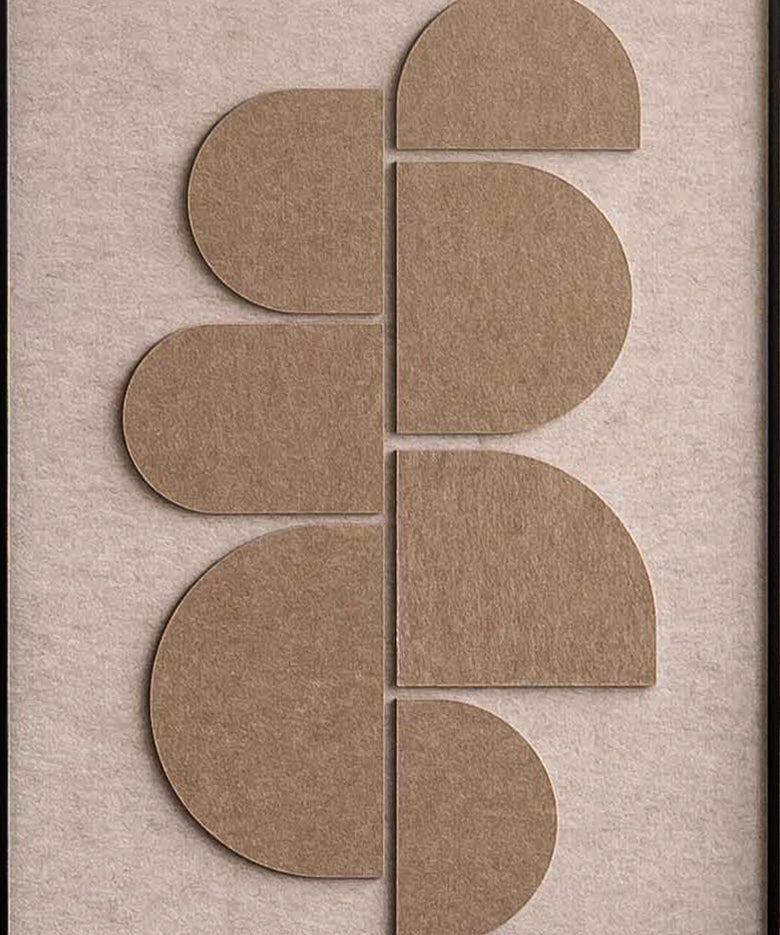 Feltro Acustico 002 Walldecoration Wandkraft 80x120 cm Baklijst Zwart Beige