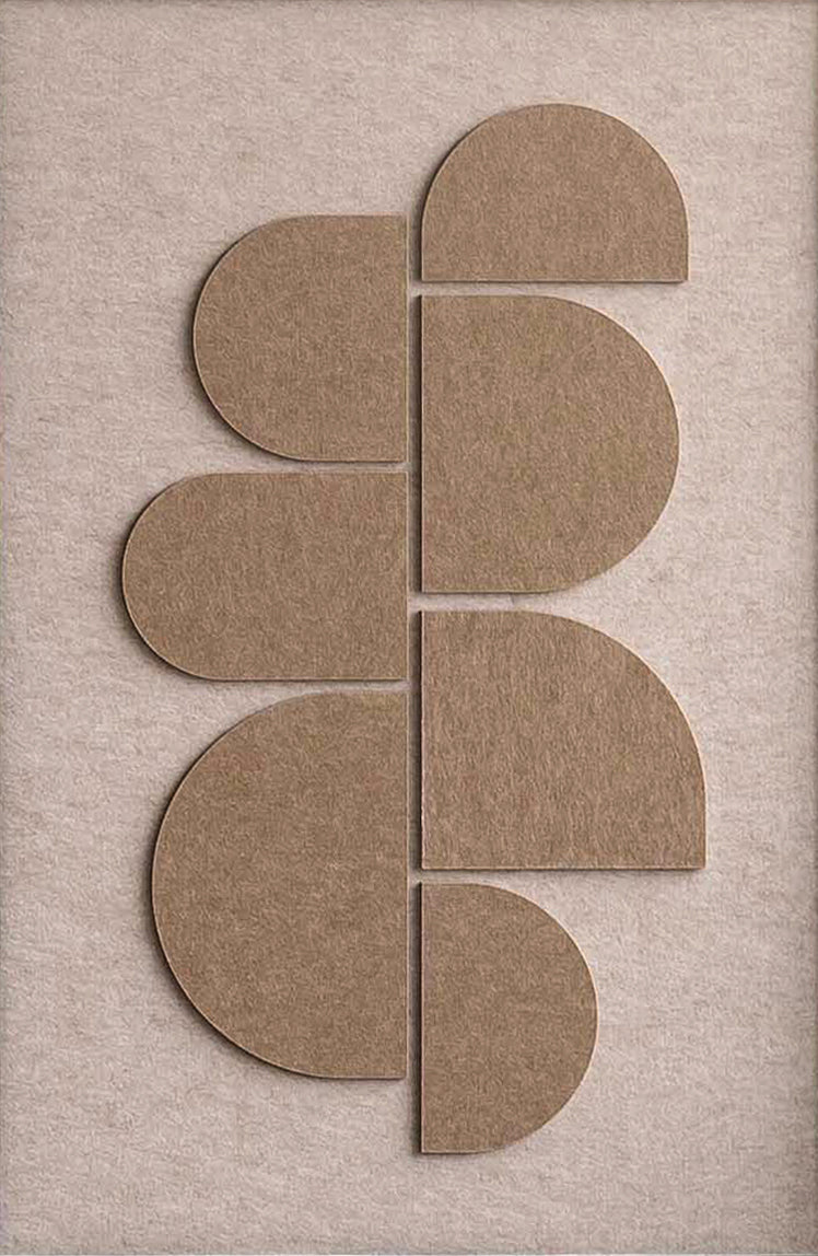 Feltro Acustico 002 Walldecoration Wandkraft Blind Metalen Ophangsysteem Beige