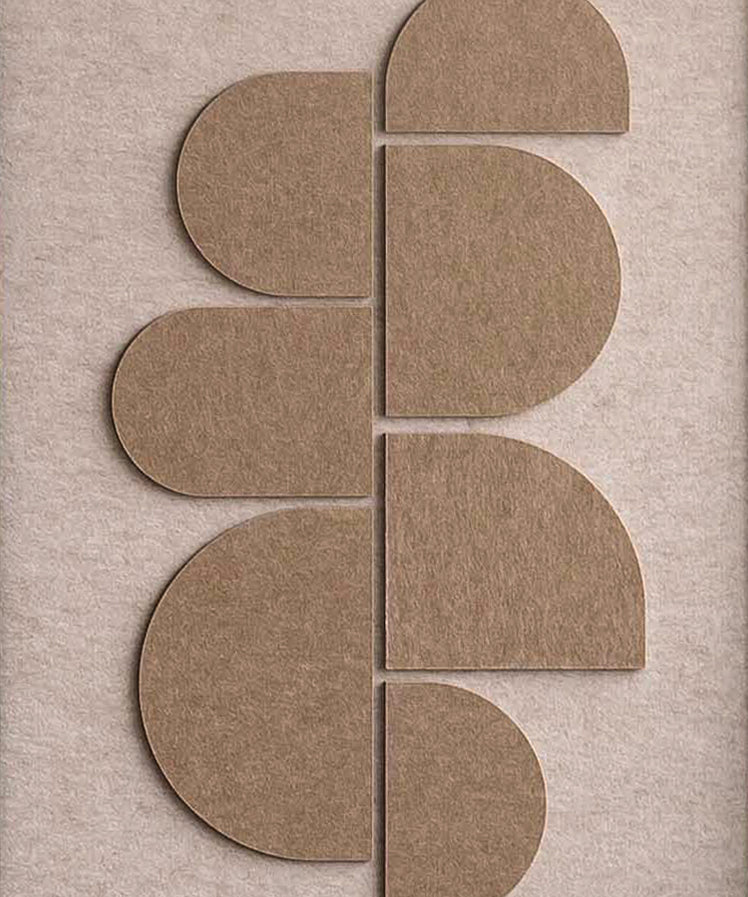 Feltro Acustico 002 Walldecoration Wandkraft 80x120 cm Blind Metalen Ophangsysteem Beige