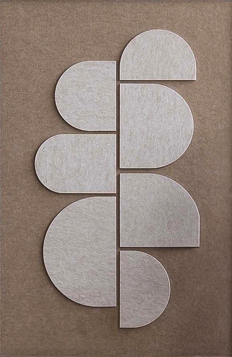 Feltro Acustico 002 Walldecoration Wandkraft Blind Metalen Ophangsysteem Bruin