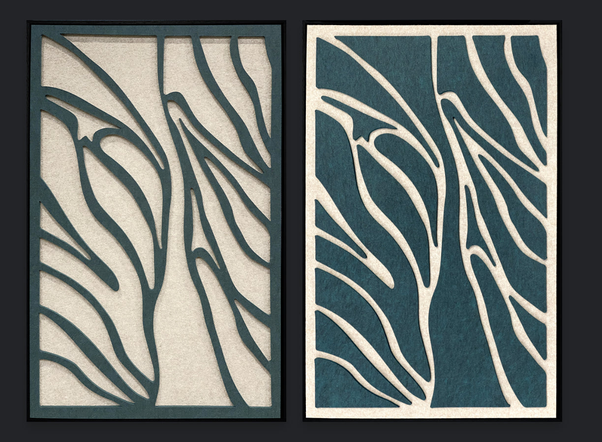 Feltro Acustico 003 Set Walldecoration Wandkraft 80x120 cm Baklijst Zwart