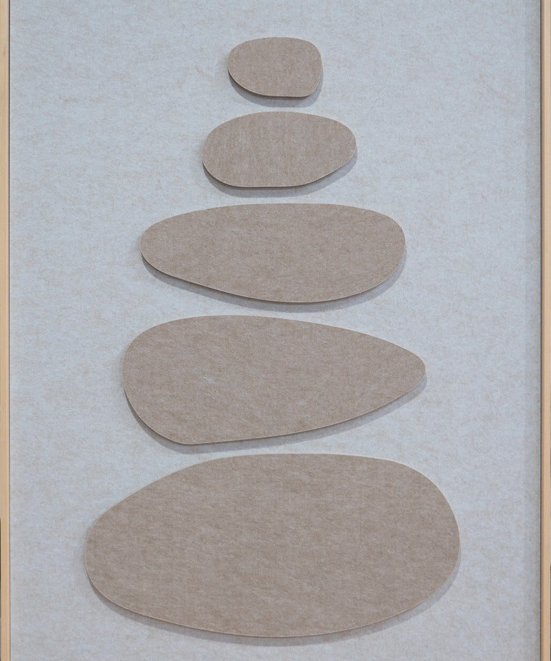 Stacked Ovals Walldecoration Wandkraft 80x120 cm Baklijst Blank Beige
