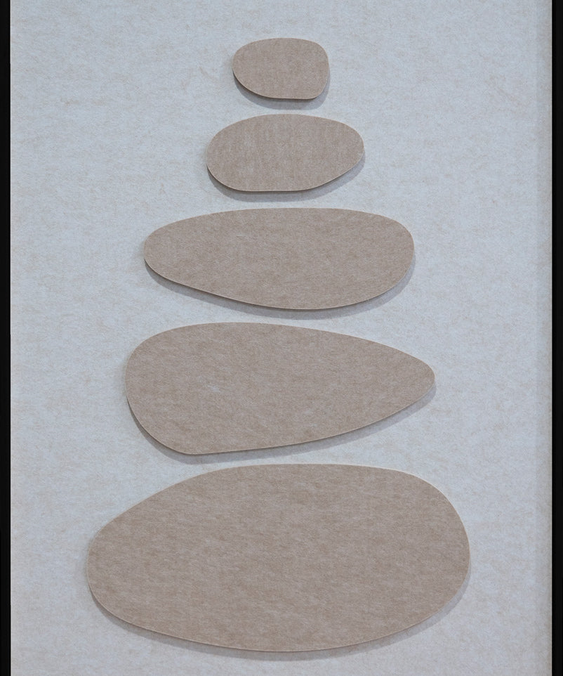 Stacked Ovals Walldecoration Wandkraft 80x120 cm Baklijst Zwart Beige