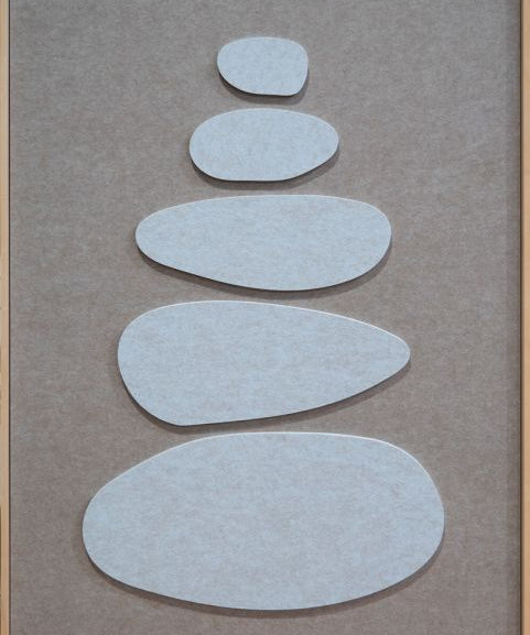 Stacked Ovals Walldecoration Wandkraft 80x120 cm Baklijst Blank Bruin