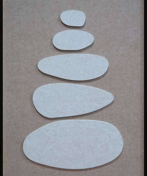 Stacked Ovals Walldecoration Wandkraft 80x120 cm Baklijst Zwart Bruin
