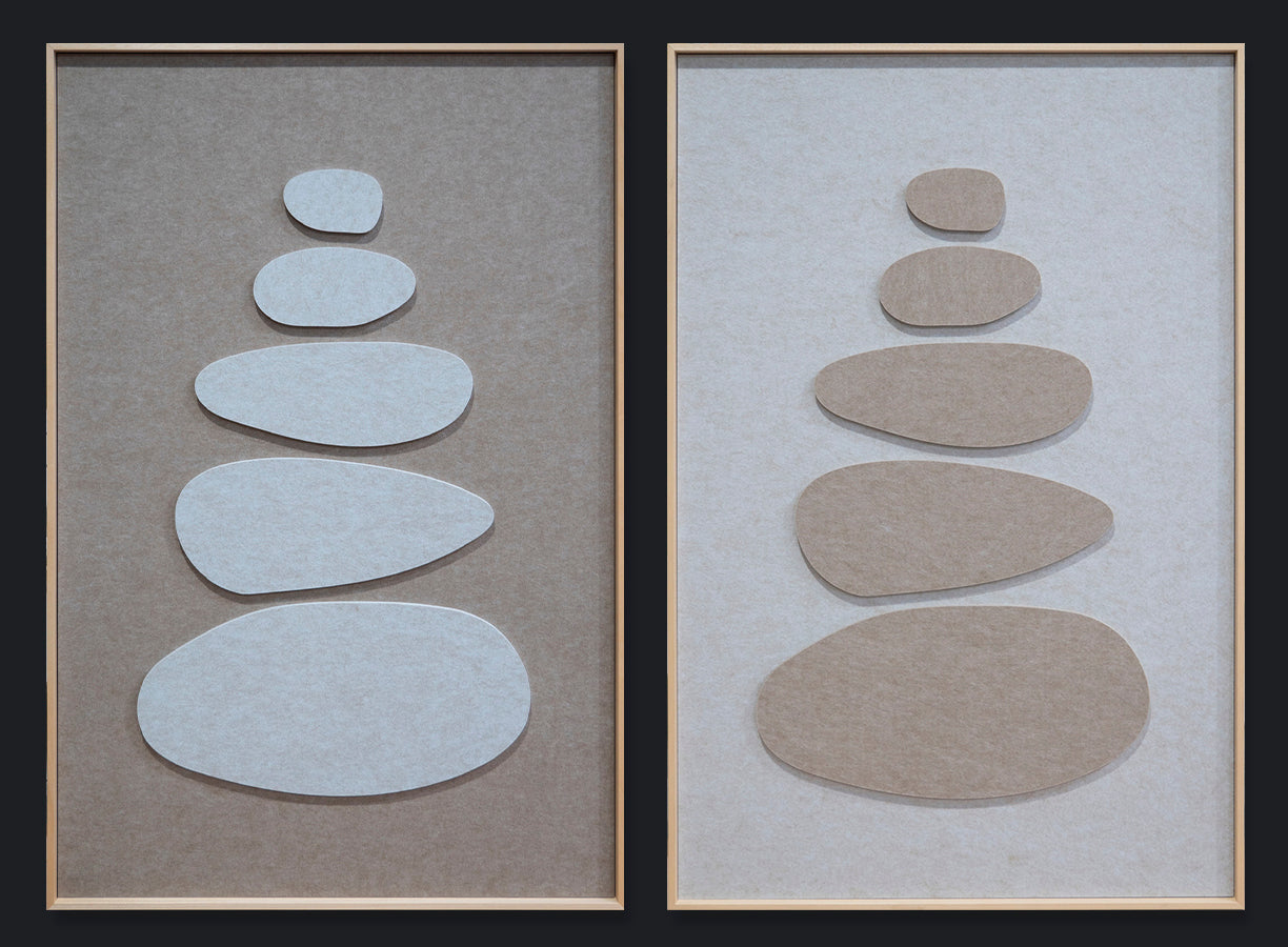 Stacked Ovals Set Walldecoration Wandkraft 80x120 cm Baklijst Blank