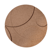 Wandkraft wanddecoratie: Rond bruine Wandkraft Orbital Balance wanddecoratie met minimalistisch abstract patroon van overlappende lijnen. voor een stijlvol interieur